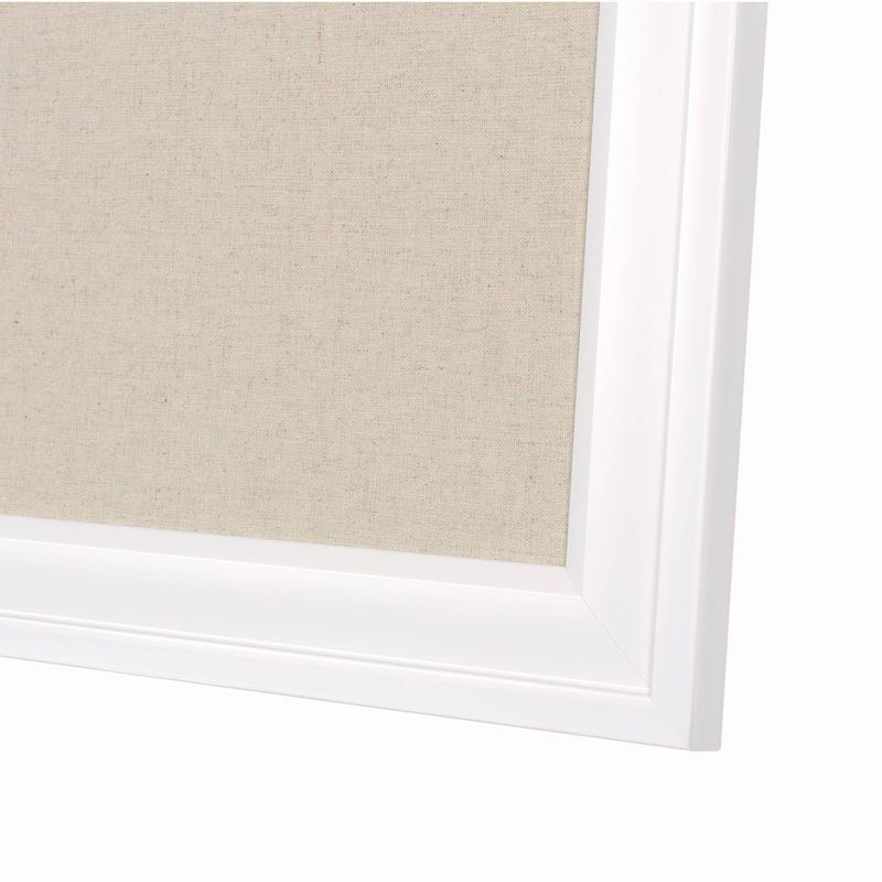 24" x 30" Bosc Framed Linen Fabric Pinboard White - DesignOvation