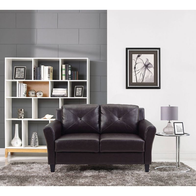 Helena Faux Leather Loveseat Java Brown - Lifestyle Solutions
