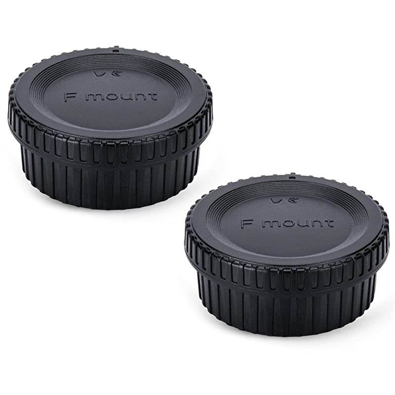 2 Pack  Body Cap and Rear Lens Cap Cover Kit for Nikon D7000 D7100 D7200 D7500 D5600 D5500 D5300 D5200 D5100 D3500 D3400 D3300 D3200 D780 D750 D610 D500 D850 D810 More Nikon F Mount DSLR and Lens