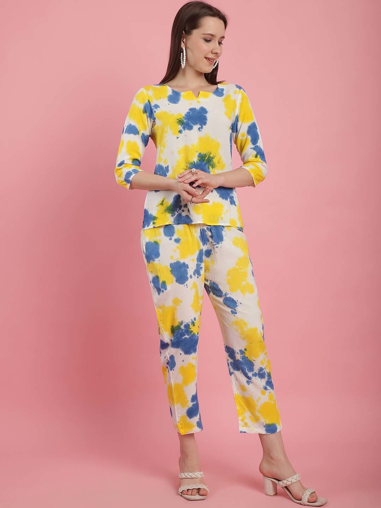 Prakrti Multicolored Tie & Dye Top Pant Set