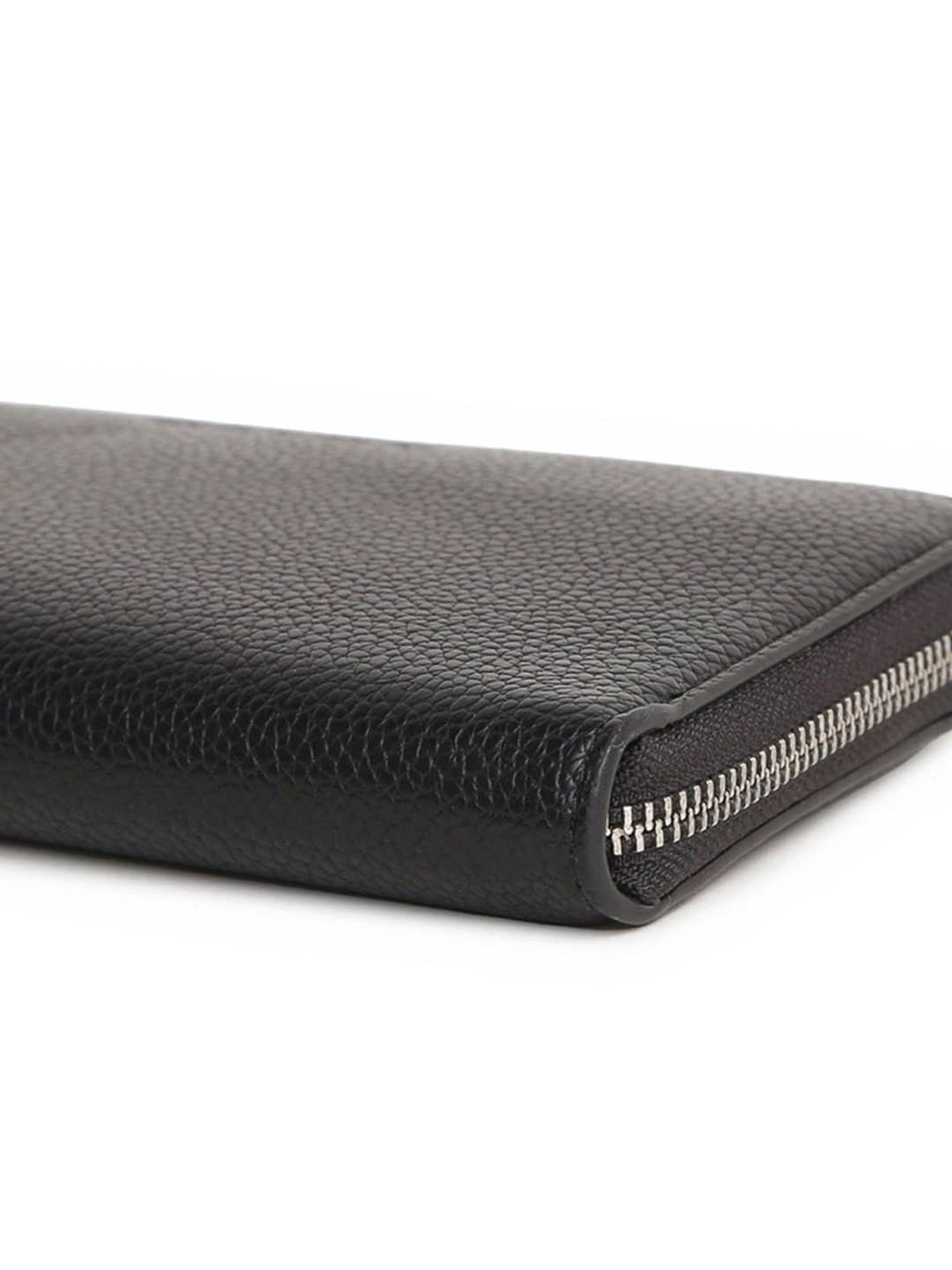 CALVIN KLEIN Black MARBLE Zip Around Wallet