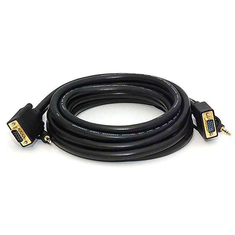 15ft SVGA HD15 M/M CL2 Rated Cable w/ Stereo Audio and Triple Shielding