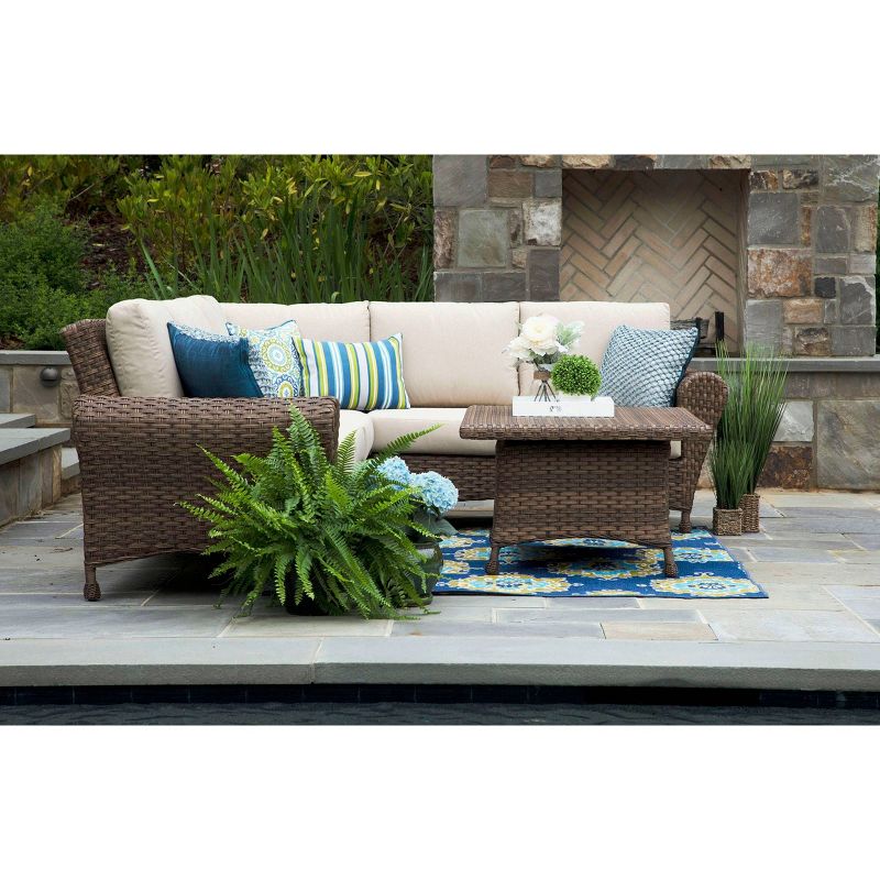 Aspen 5pc Sunbrella Sectional Set Tan - Canopy Home and Garden