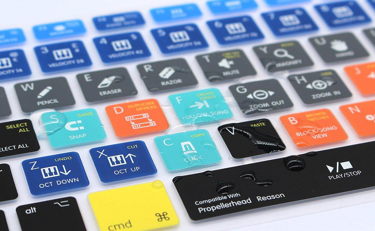 HRH Propellerhead Reason Shortcuts Hotkey Silicone Keyboard Cover Skin for MacBook Air 13,MacBook Pro13/15/17 (with or w/Out Retina Display, 2015 or Older Version)&Older iMac,USA and European Layout