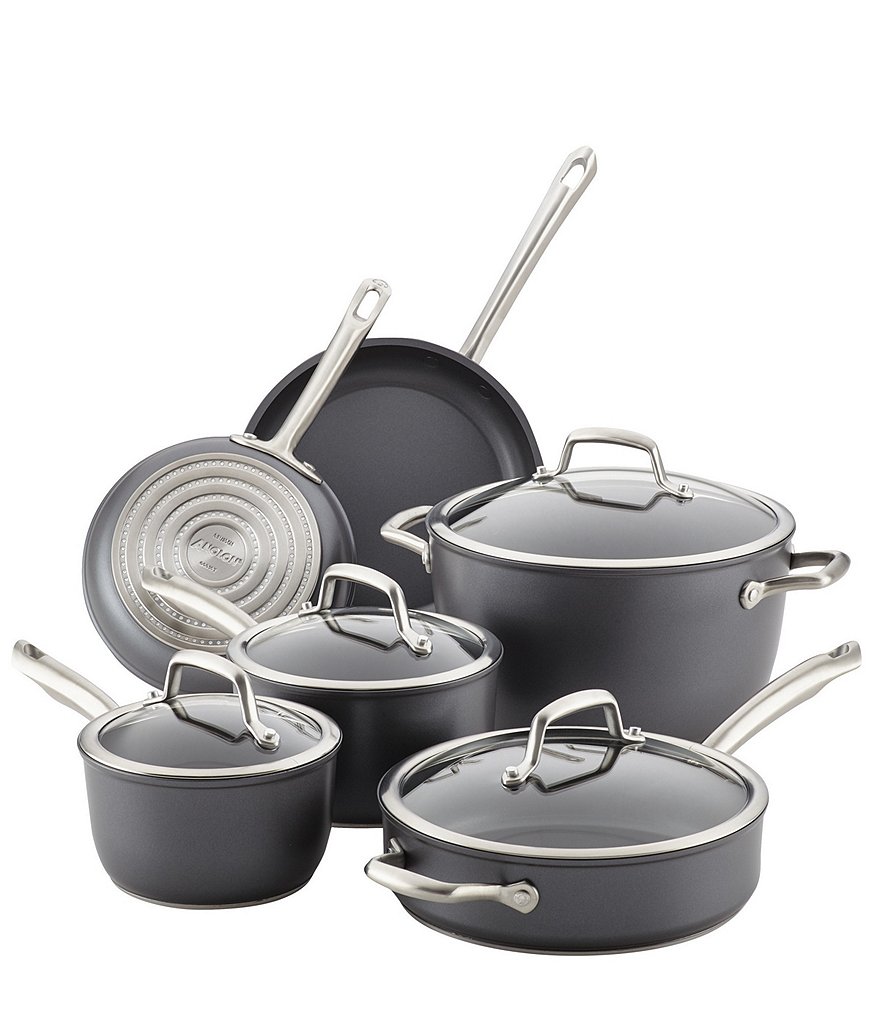 Anolon Accolade Forged Hard-Anodized Precision Forge 10-Piece Cookware Set