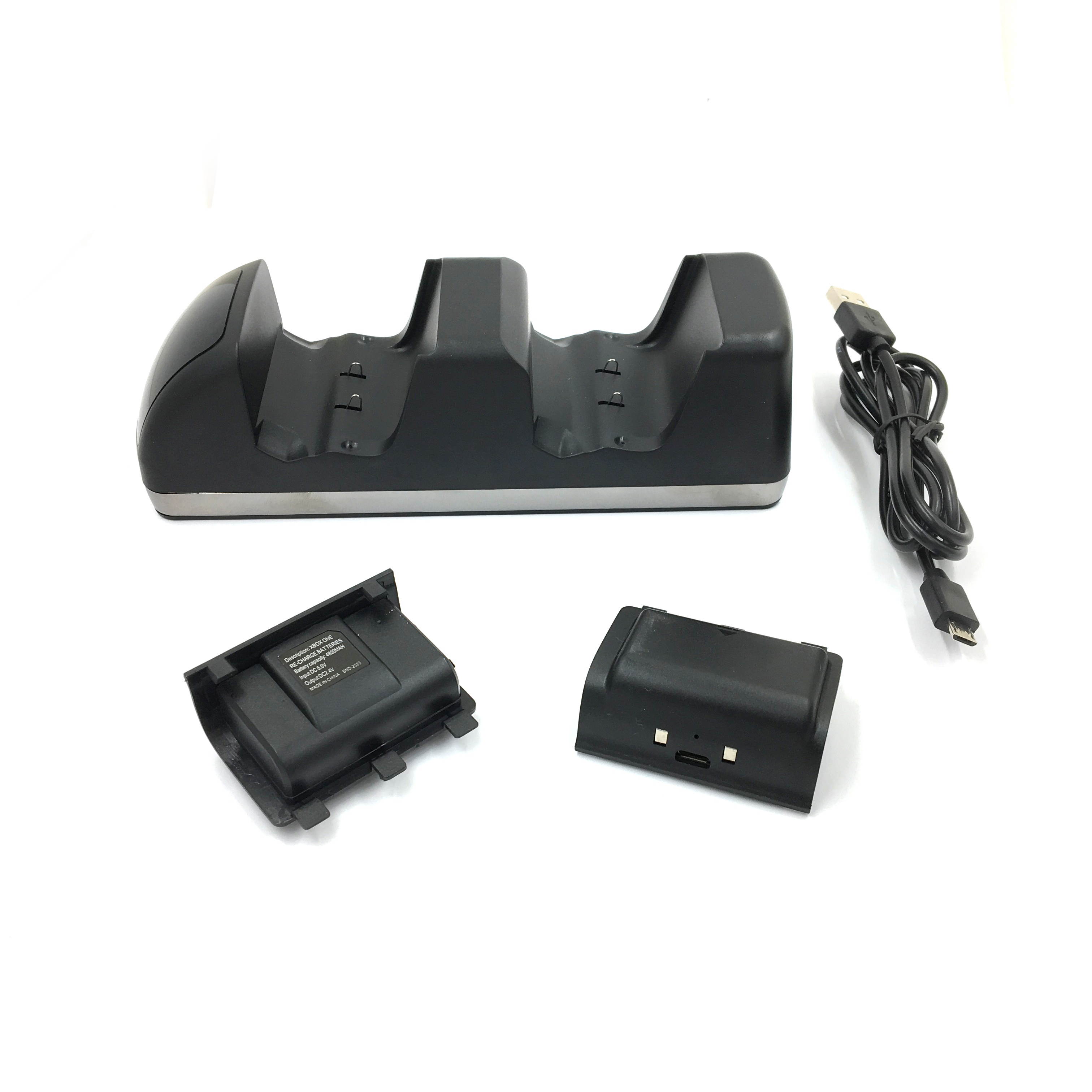 REYTID Dual Controller Charging Dock Compatible with Xbox One X Slim - Includes 2 Rechargeable Batteries - Cradle Port Battery