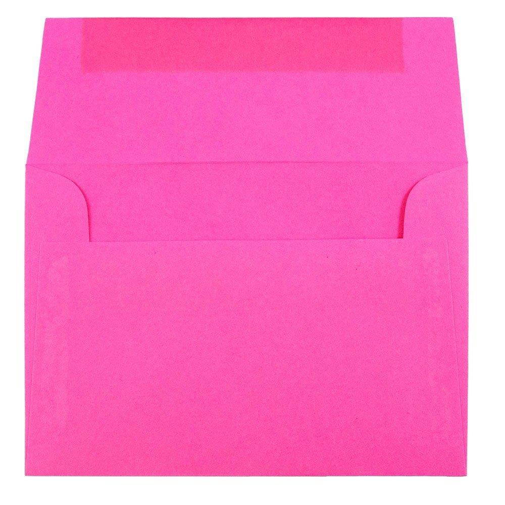 JAM PAPER 4Bar A1 Colored Invitation Envelopes - 3 5/8 x 5 1/8 - Ultra Fuchsia Hot Pink - 50/Pack
