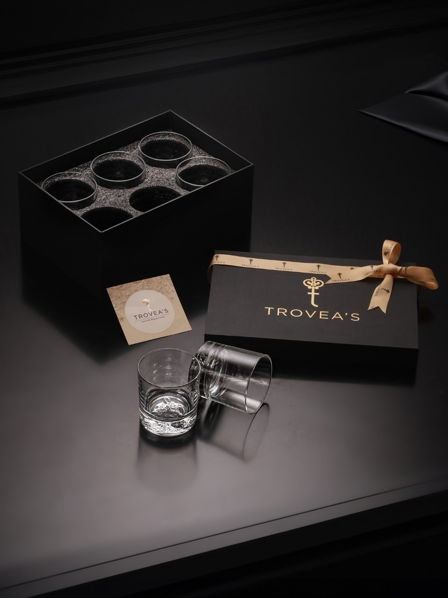 Trovea's Crystal Old Fashioned Transparent Glass Whiskey Glass - Set of 6