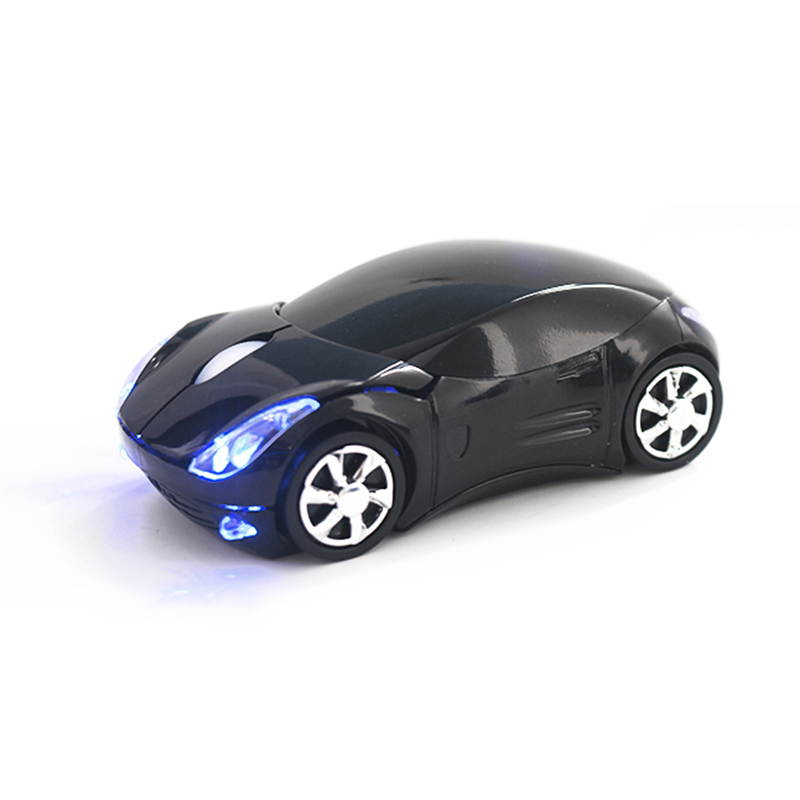 HISPETECH 1200DPI 2.4G Mini Wireless Mouse Car Shaped Mouse USB Portable Optical Mice LED Light for PC Laptop Computer Home Office