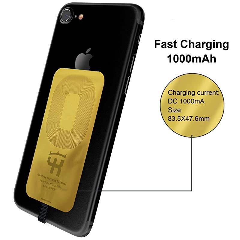 Receiver for IPhone 5- 5c- SE- 6- 6 Plus- 7- 7 Plus- IPhone Wireless Receiver- Receiver- Charging Receiver - Wireless Receiver IPhone- Wireless Charging Adapter