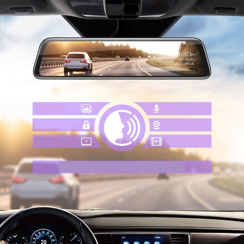 TOGUARD CE70 12" GPS Voice Control Touch Screen 2.5K Dash Cam with Night Vision