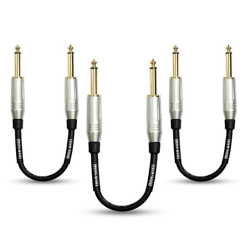 Mogami 1/4" Straight Patch Cable, 8" (3-Pack)