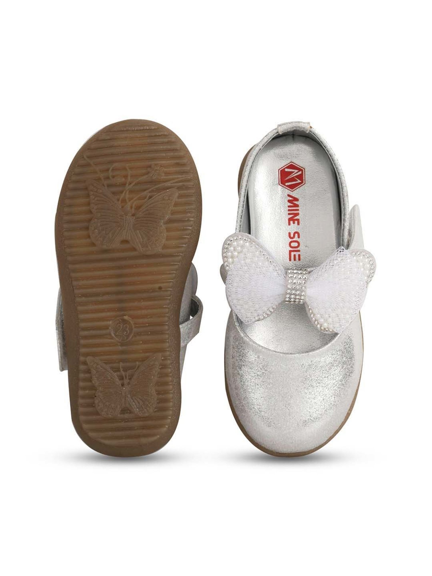 Minesole Kids Silver Mary Jane Shoes