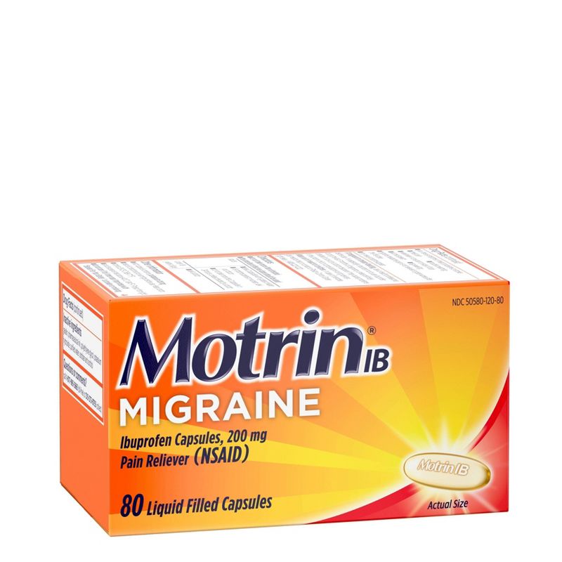 Motrin Ibuprofen Migraine Liquid Filled (NSAID) Caplet - 80ct