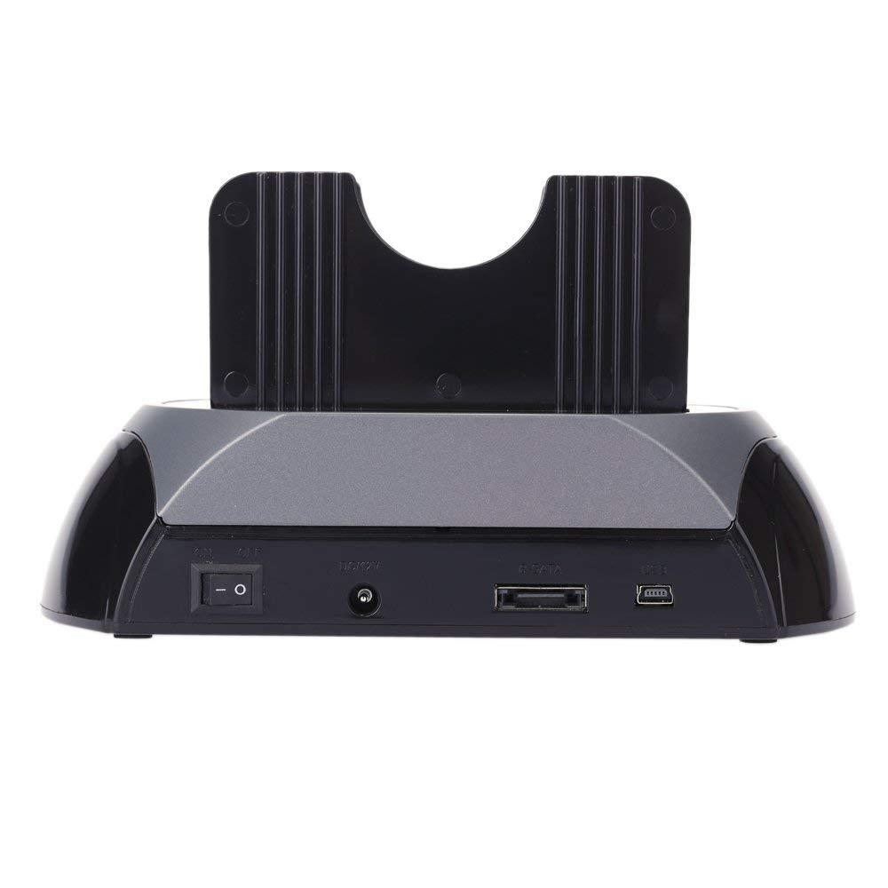 Docooler 2.5" 3.5" SATA/IDE HDD 2-Dock Dual Bay Hard Drive Docking Station e-SATA Card Reader Hub