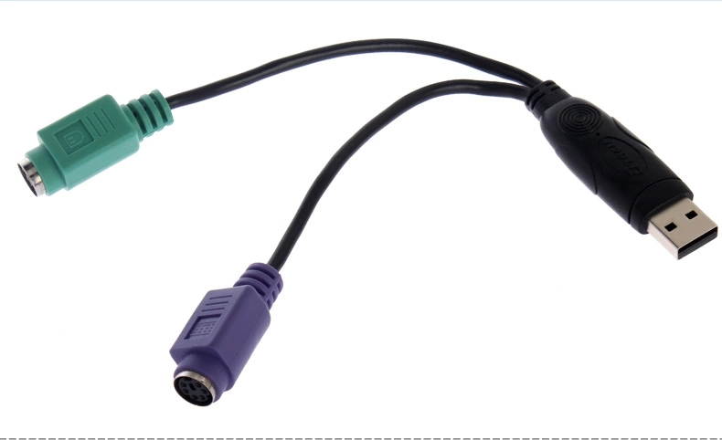 DTECH USB to PS2 PS/2 Cable Adapter Converter keyboard Mouse, USB switch PS / 2 mouse and keyboard adapter cable adapter cable adaptor cable scanner 0.65ft/0.2m DT-5012