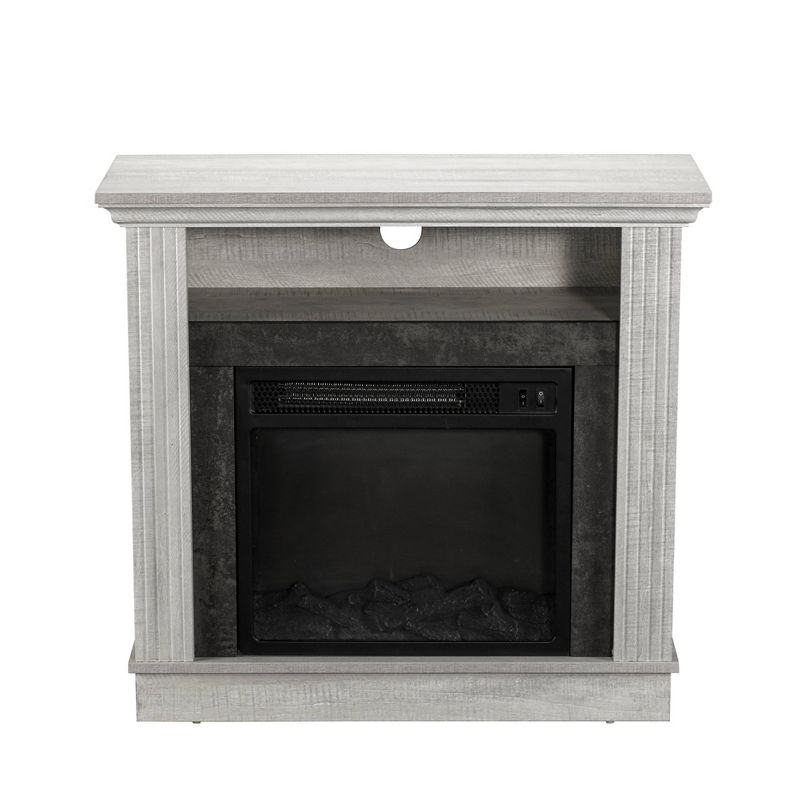 32" Freestanding Electric Fireplace Saw Cut Off White - Home Essentials