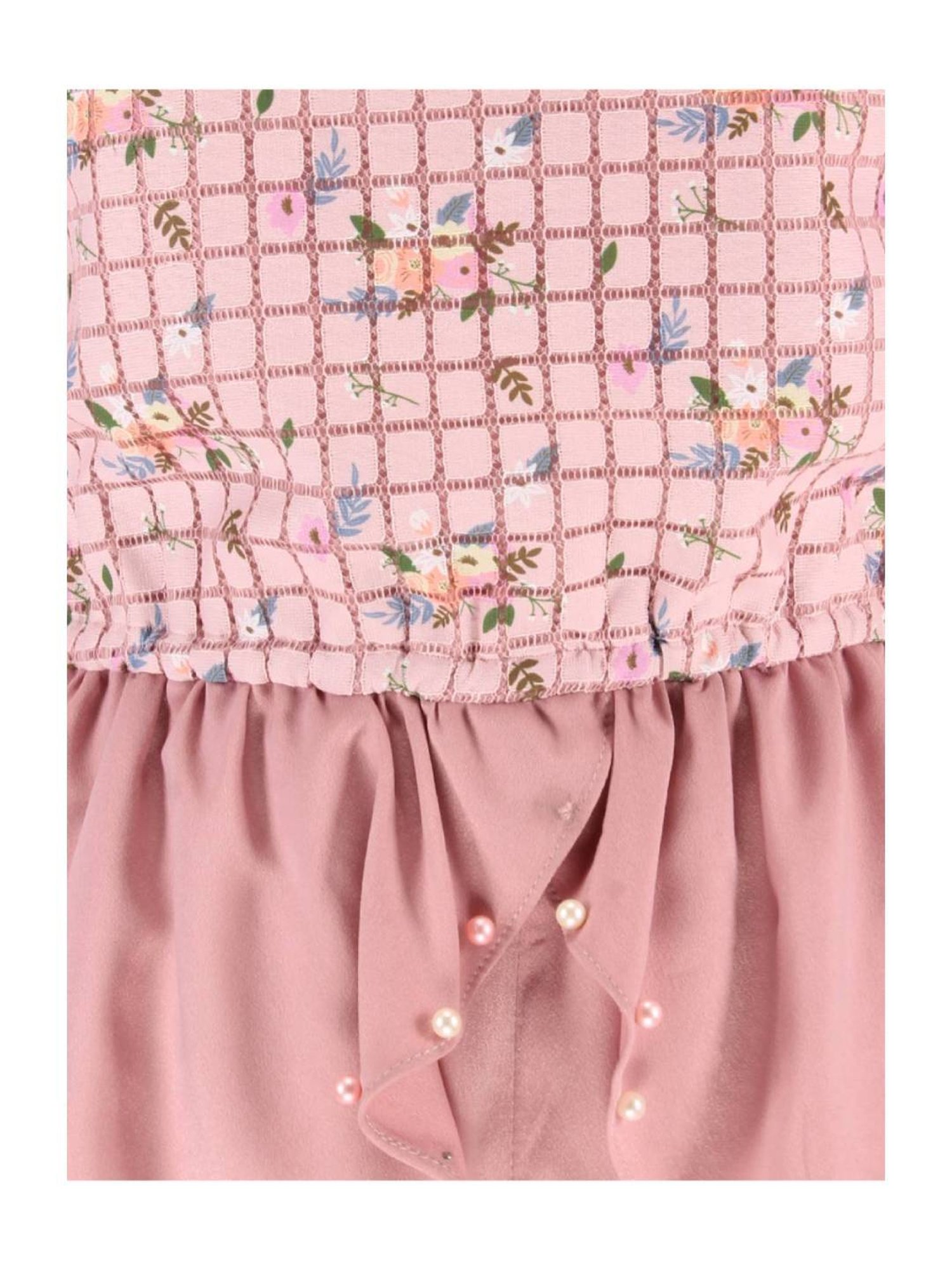 Cutecumber Kids Dusty Pink Floral Print Playsuit