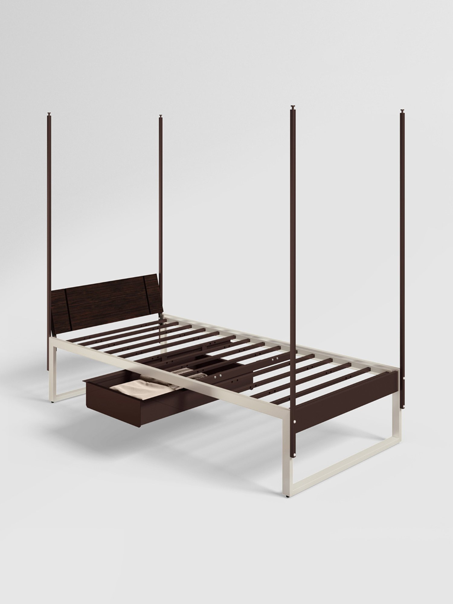 Nilkamal Riva Black Engineered Wood King Size Bed with Storage