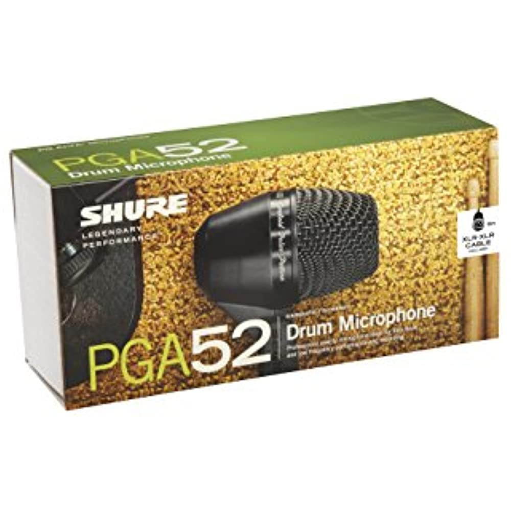 Shure PGA52 Cardioid Dynamic Kick Drum Microphone (w/XLR Cable)