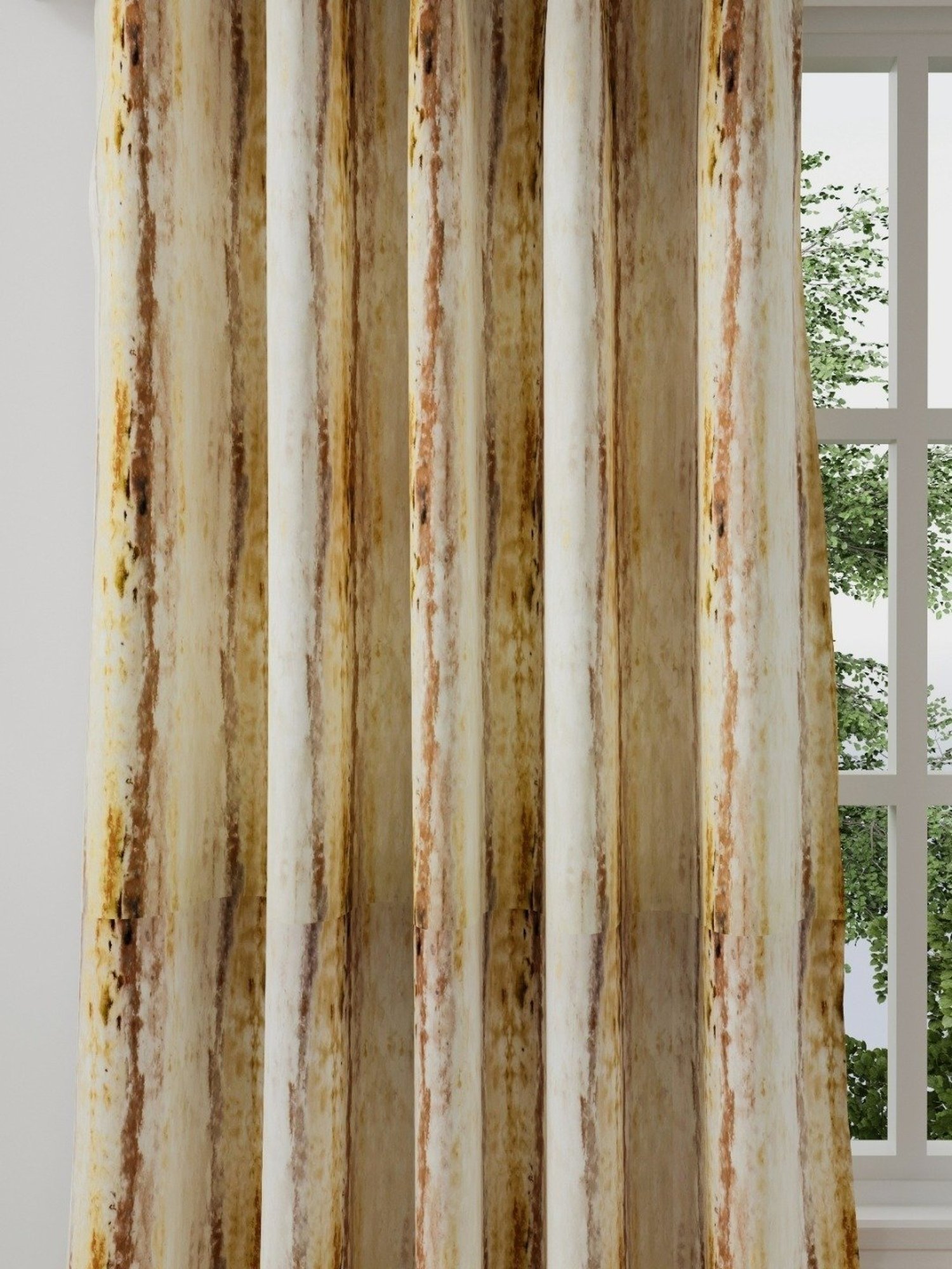 DDecor Abstract Beige Polyester 7 ft Door Curtain