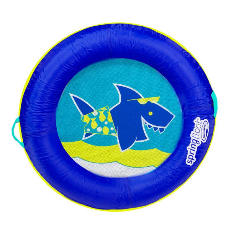 SwimWays Springfloat Kids Boat Round Fabric Covered Swimming Pool Float, Blue