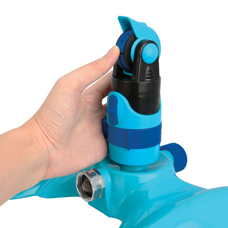 Aqua Joe AJ-MSSBM 4-Pattern Turbo Drive 360 Degree Sprinkler | Customizable Coverage | 4 Spray Patterns