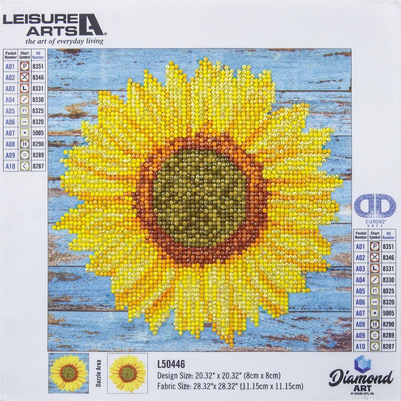 Leisure Arts Diamond Art Beginner Kit 8"X8" -Sunflower