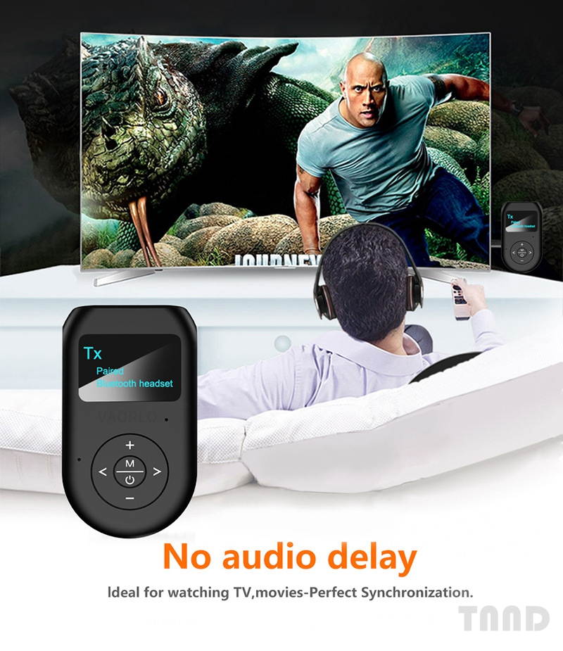 Visual Bluetooth transmitter and receiver, 3-in-1 wireless Bluetooth adapter with display screen, low delay Bluetooth 5.0 audio adapter, suitable for TV, computer, car and home stereo system