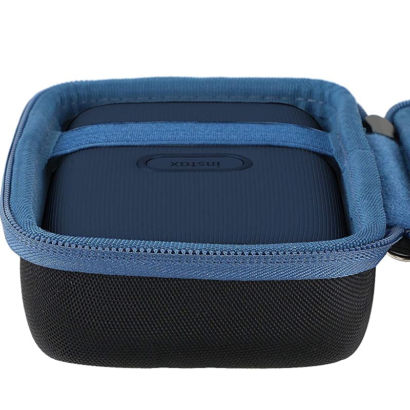 Hard Travel Case for Fujifilm Instax Mini Link Smartphone Printer Black Case + Inside Dark Denim