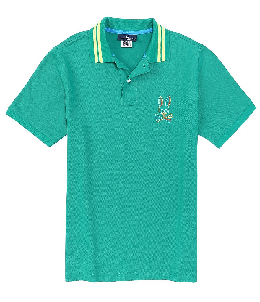 Psycho Bunny Barbon Neon Glow Short-Sleeve Polo Shirt