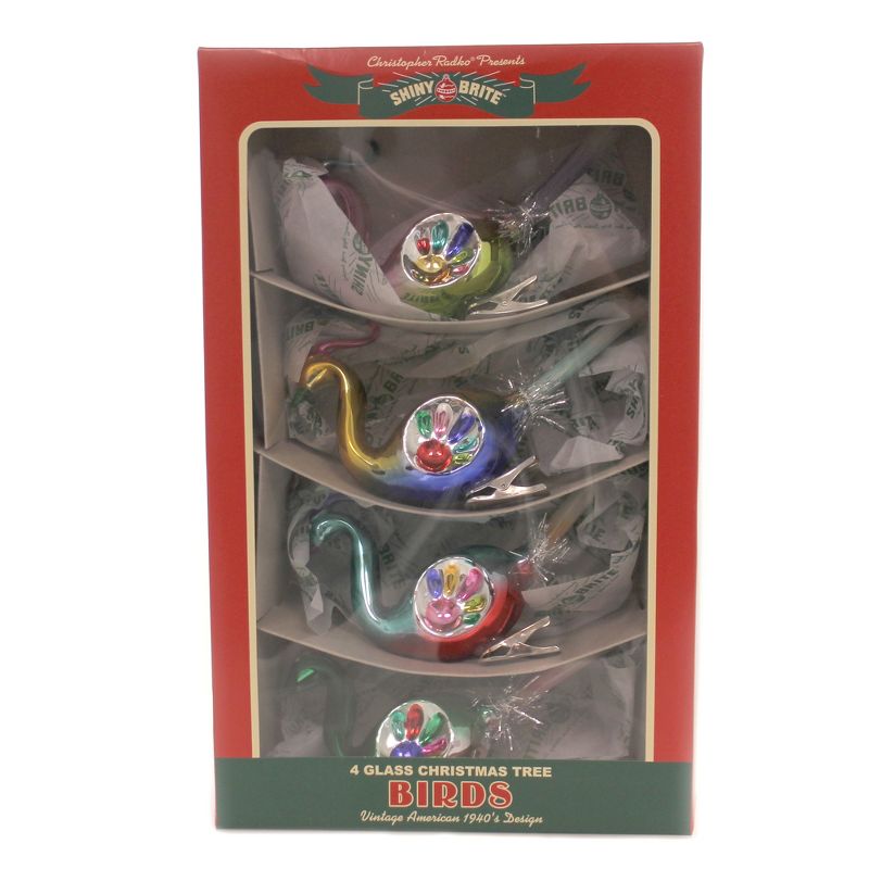 Shiny Brite 4.0" Cc Reflector Birdclips Christmas Confetti  -  Ornament Sets