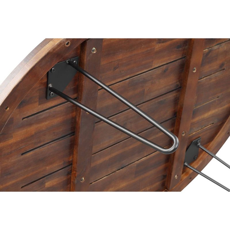 44" Hudson Oval Coffee Table Dark Brown/Black - Summerland Home