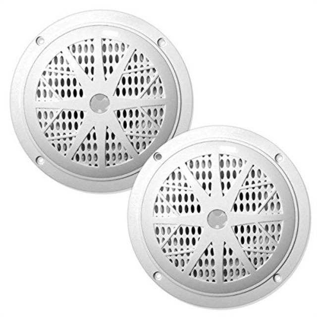 Pyle PLMR41W Dual 4.0'' Waterproof Marine Speakers, 2-Way Full Range Stereo Sound, 100 Watt, White (Pair)