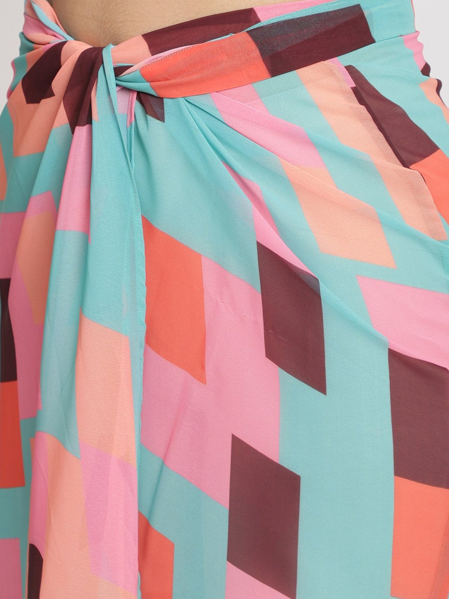 Erotissch Blue Printed Beachwear Cover-Up Skirt