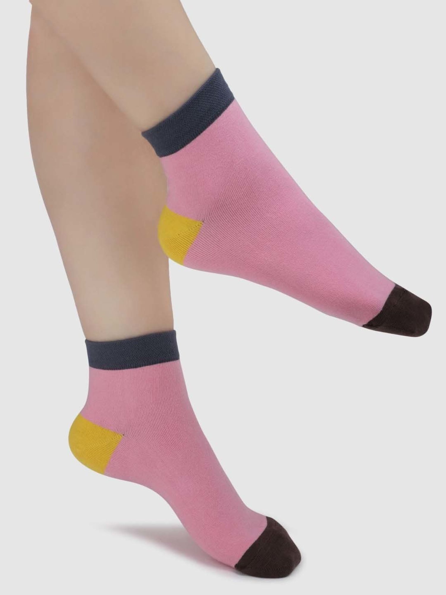 NEXT2SKIN Assorted Color Cotton Ankle Socks - Pack Of 6