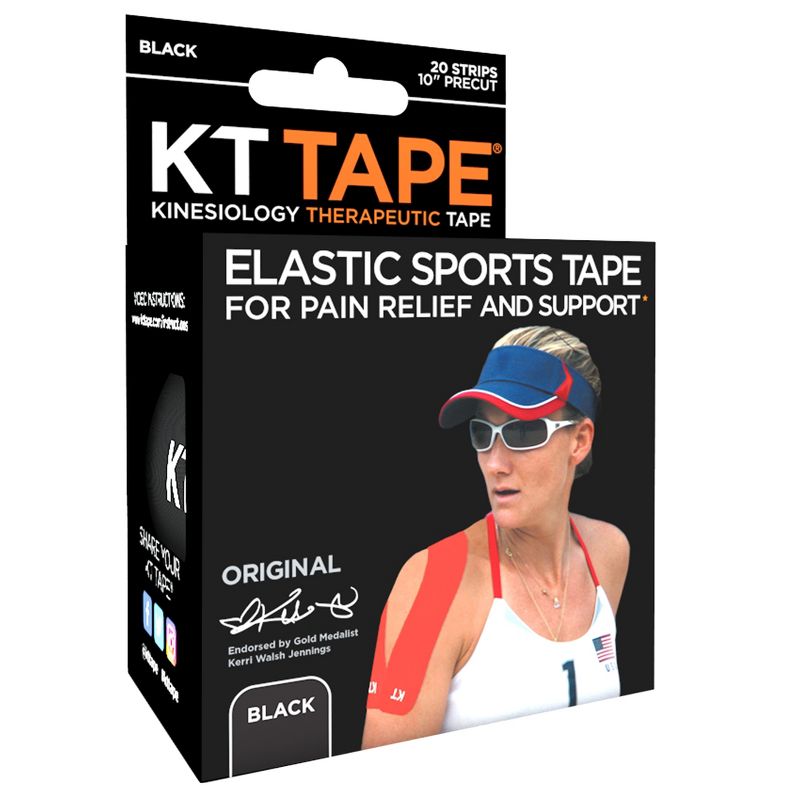 KT Tape Elastic Sports Tape 20ct - Black