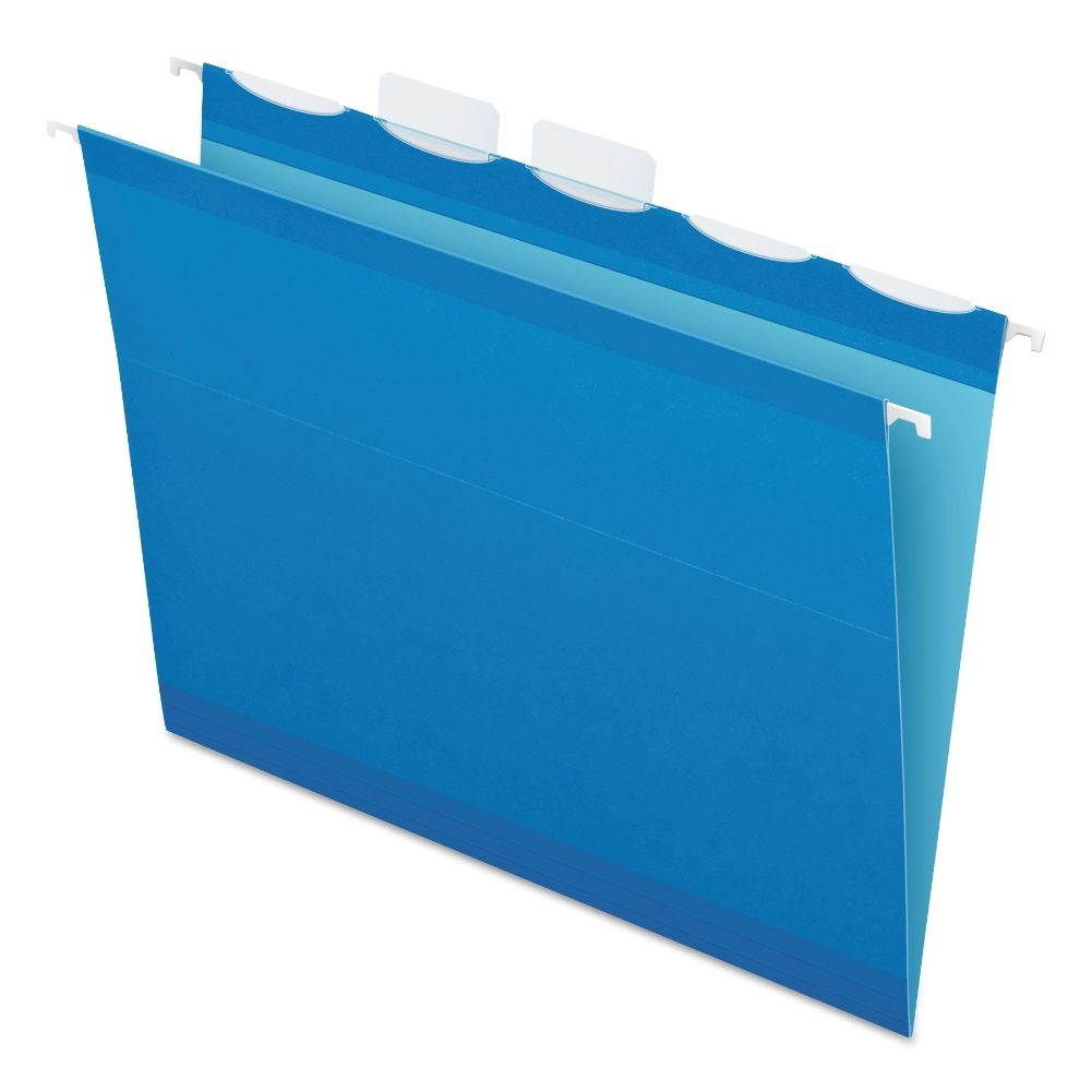Pendaflex Colored Reinforced Hanging Folders 1/5 Tab Letter Blue 25/BX 42622