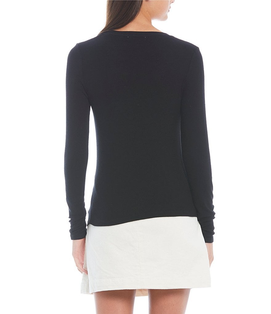 Copper Key Long Sleeve Ribbed Knit Tee