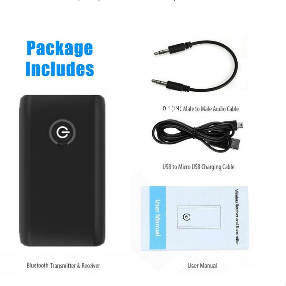 2- in-1 Bluetooth 5.0 Transmitter Receiver Wireless 3.5mm Stereo Audio Music Adapter