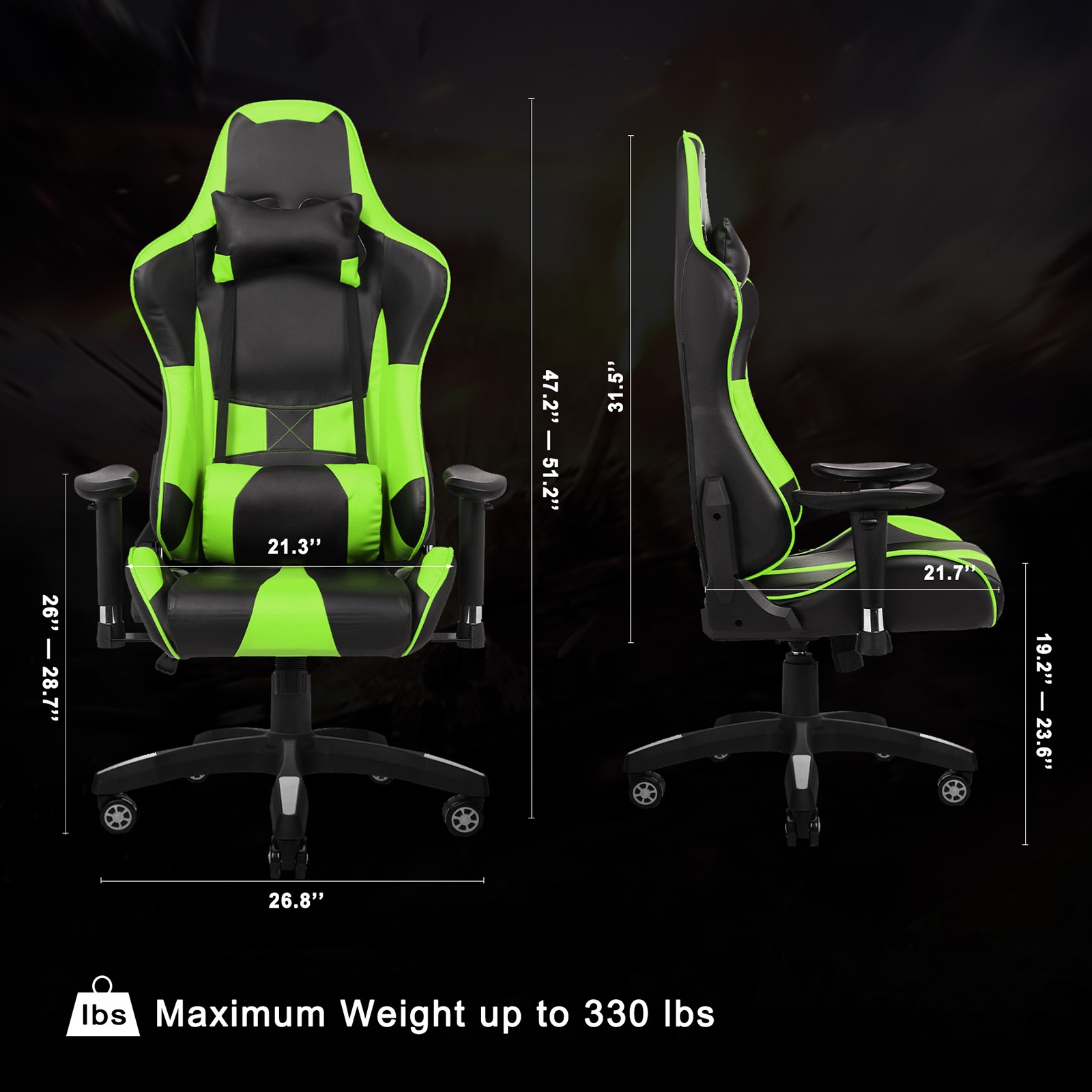 YOUTHUP Racing Style Gaming Chair Adjustable Ergonomic Computer Desk Chair,PU Leather Racing Reclining Swivel High Back Chair with Headrest and Lumbar Support,Pink