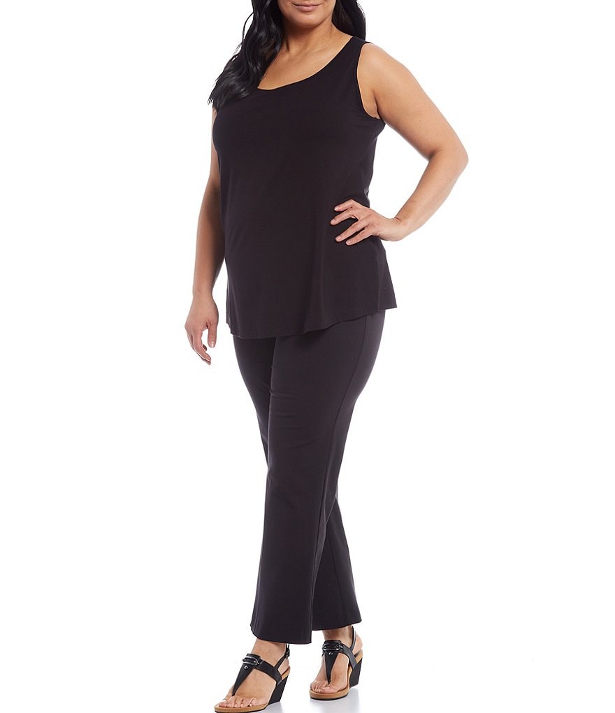 John Mark Plus Size Soft Bamboo Knit Scoop Neck Sleeveless Tank