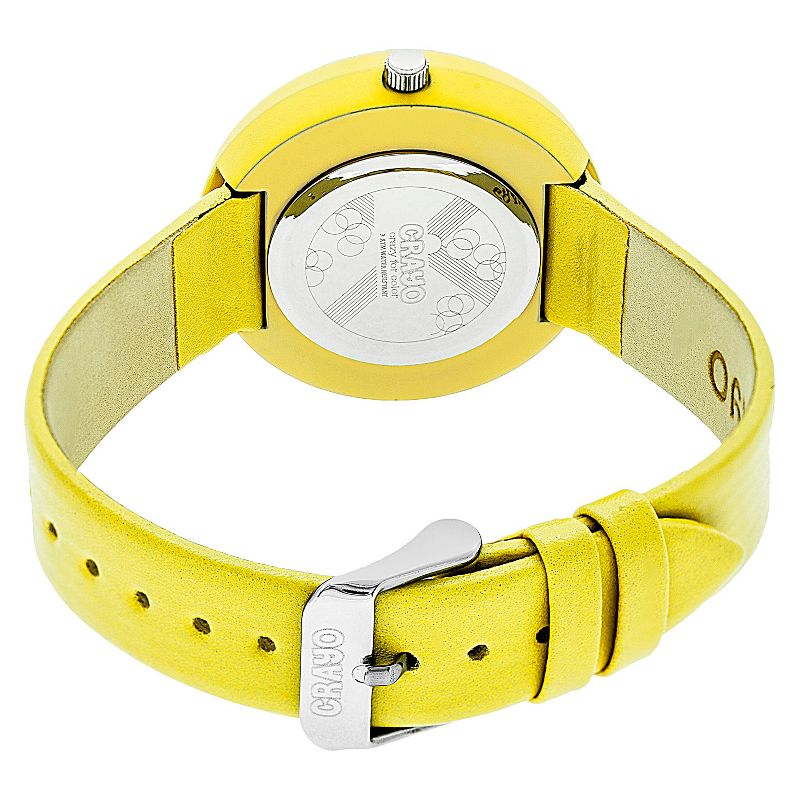Crayo Celebration Women's Leatherette Strap Watch - Yellow