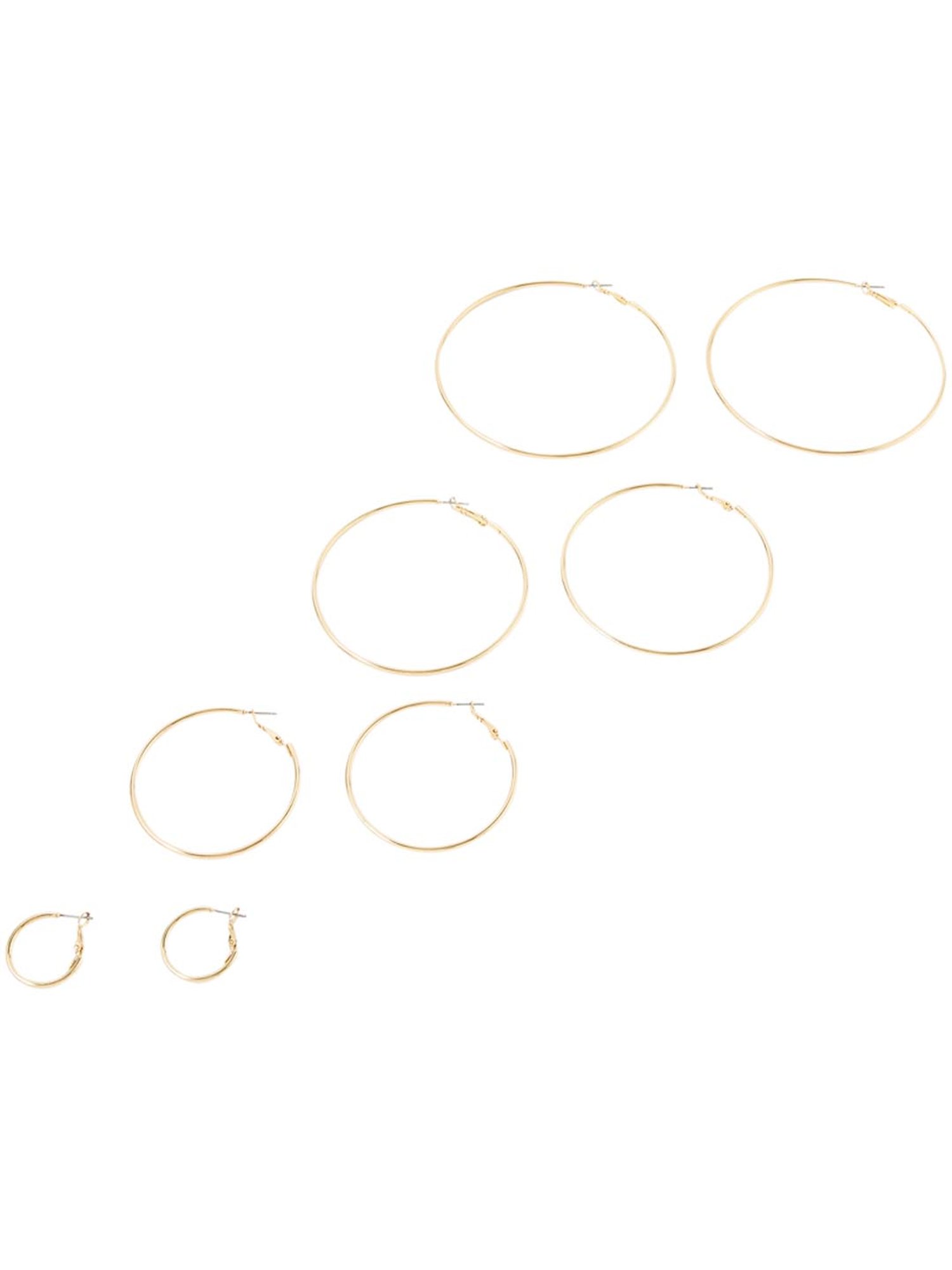 Accessorize London Golden Hoop Earrings (Set of 4)
