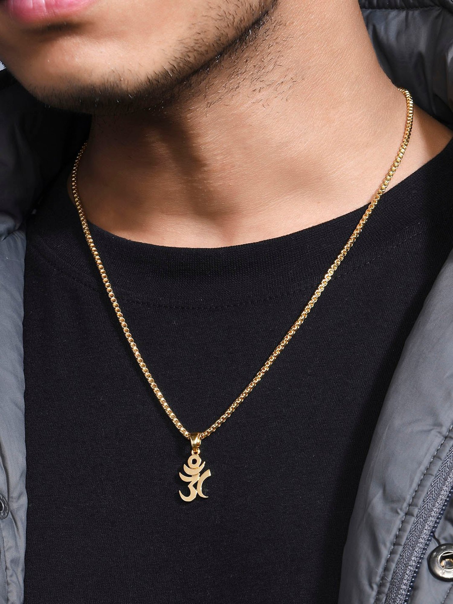 The Bro Code Gold-Plated OM Pendant Necklace for Men