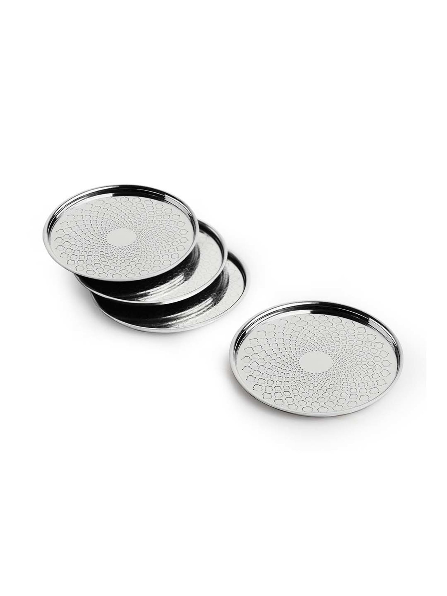 Crayton Hexagon Beige Geometric MDF Coaster - Set of 4