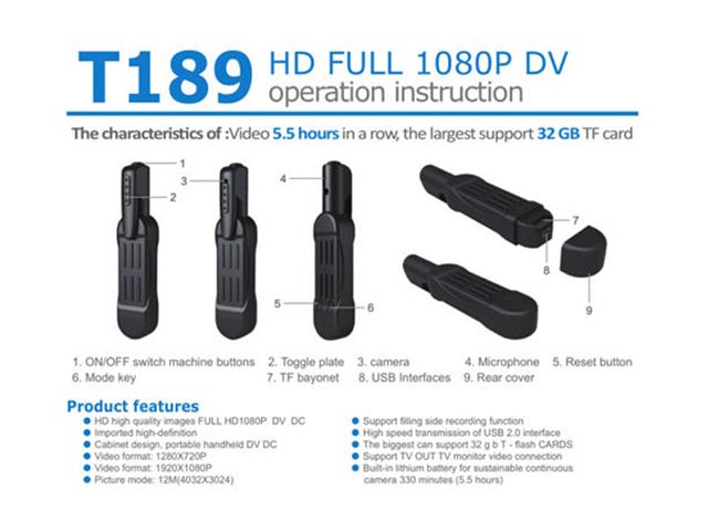 Mini Hidden Spy Body Camera Pen, HD 1920x1080P Recorder Video Camcorder with Outdoor Sports Portable DV Recorder Hidden Camera - Spy Camera - Mini Camera -Motion Detection, Pen Camera Recorder