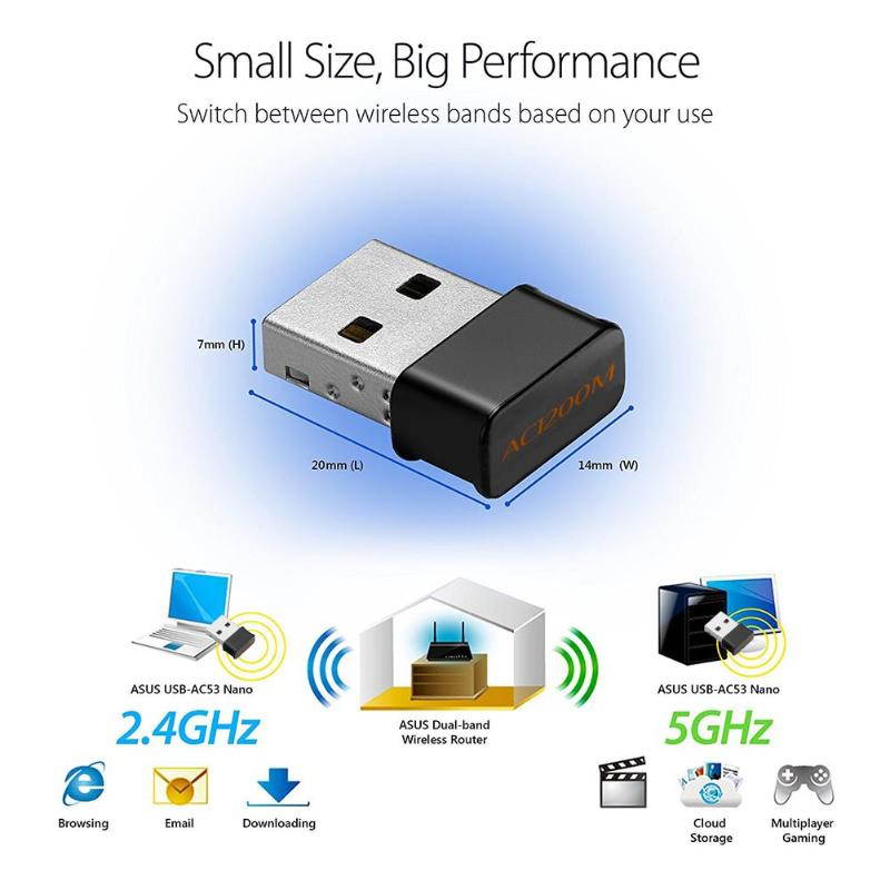 1 pcs Wireless Dual Band 2.4G 5G 1200M 802.11AC NANO Wifi USB Dongle Wireless Network Adapter for Notebook Laptop