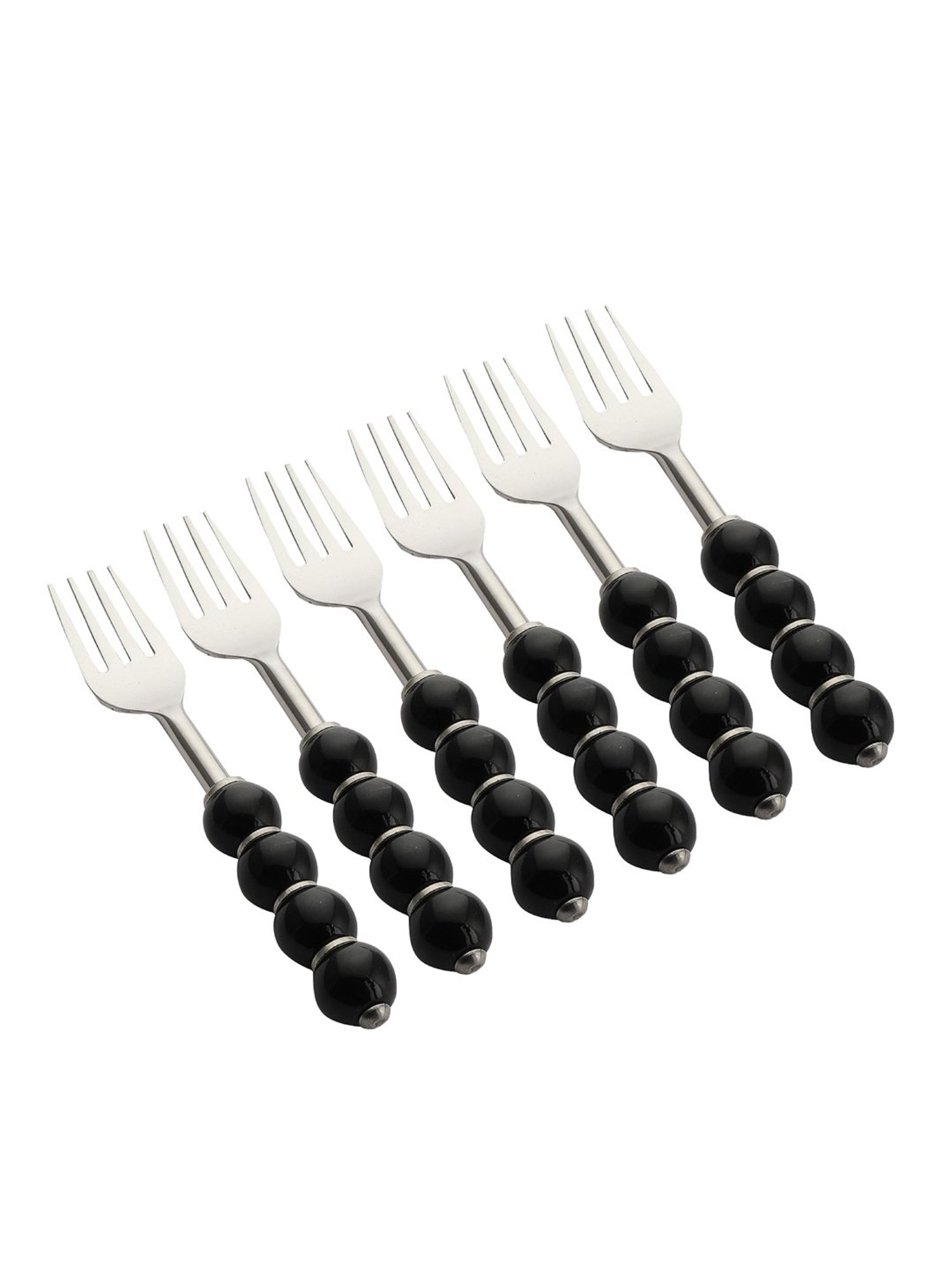 VarEesha Black Steel Forks - Set of 6