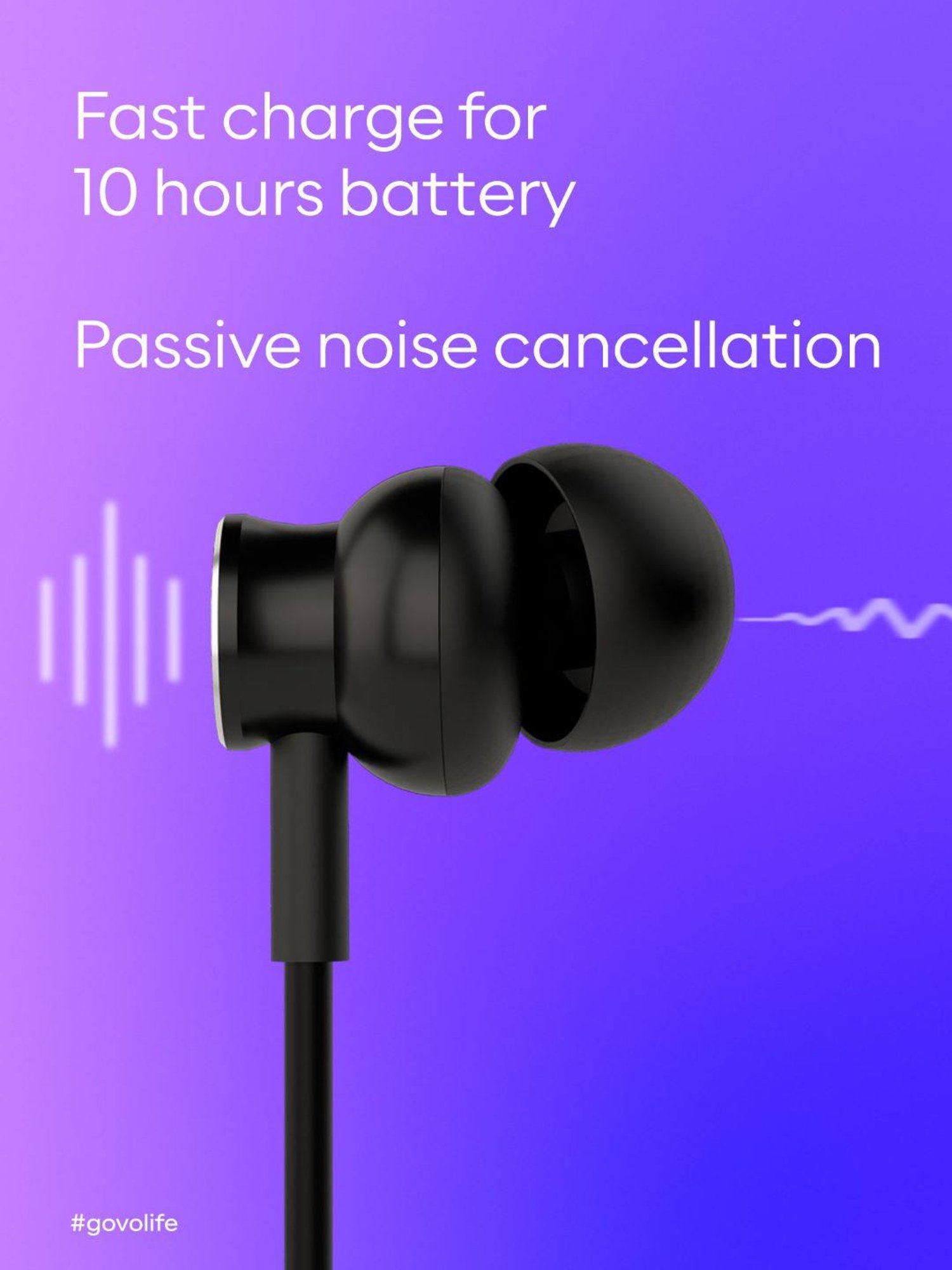 GOVO GOKIXX 630 in-Ear Wireless Neckband Earphone with HD Mic (Black)